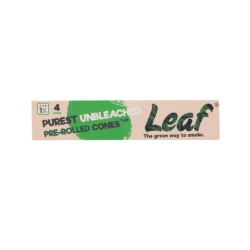 Leaf | Pre Rolled Cone | 1 1/4 Unbleached | 4 pcs