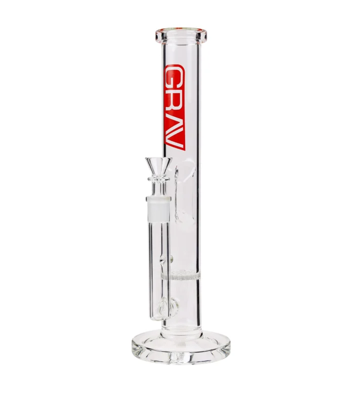 Grav | Red - Stemless Percolator Glass Bong