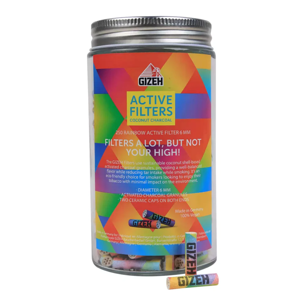 Gizeh | 6mm - Active Carbon Filter - Rainbow | 250pcs