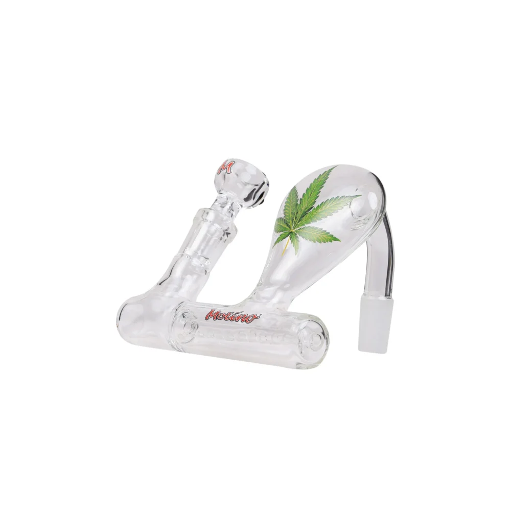 MolinoGlass | Green Stemless Inline Pre-Cooler with Engraved Leaf