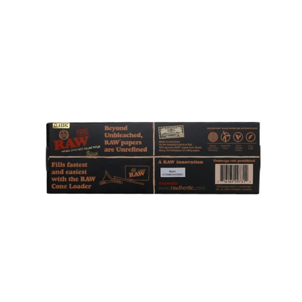 RAW | Black Classic - 1 1/4 Pre Rolled Cone - Image 3