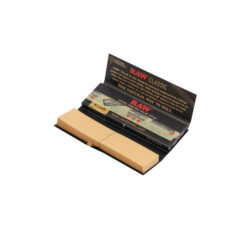 RAW | Black Classic Connoisseur - 1 1/4 Rolling Paper w/ Tip - Image 2
