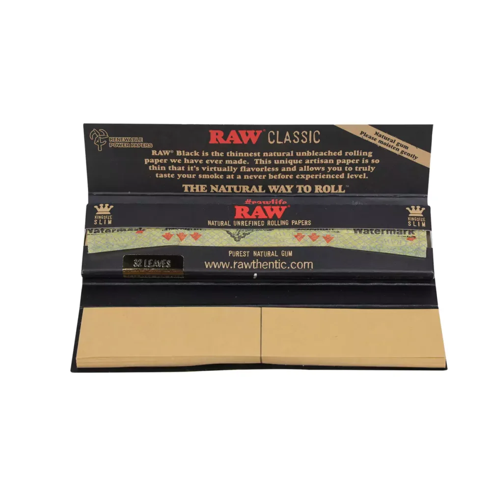 RAW | Black Classic Connoisseur - KSS Rolling Paper w/ Tip - Image 2