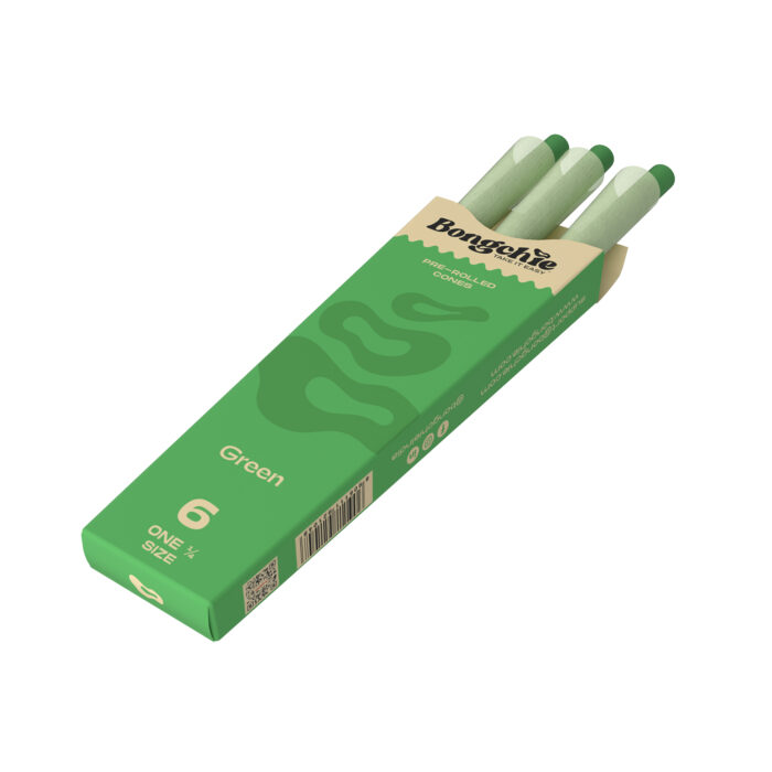 Bongchie | Green - 1 1/4 Pre Rolled Cone | 6pcs - Image 1