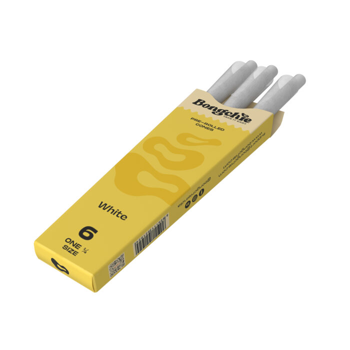 Bongchie | White - 1 1/4 Pre Rolled Cone | 6pcs - Image 1