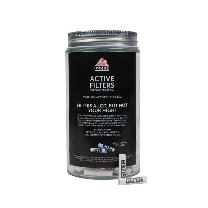 Gizeh | 6mm - Active Carbon Filter - Black | 250pcs - Image 1