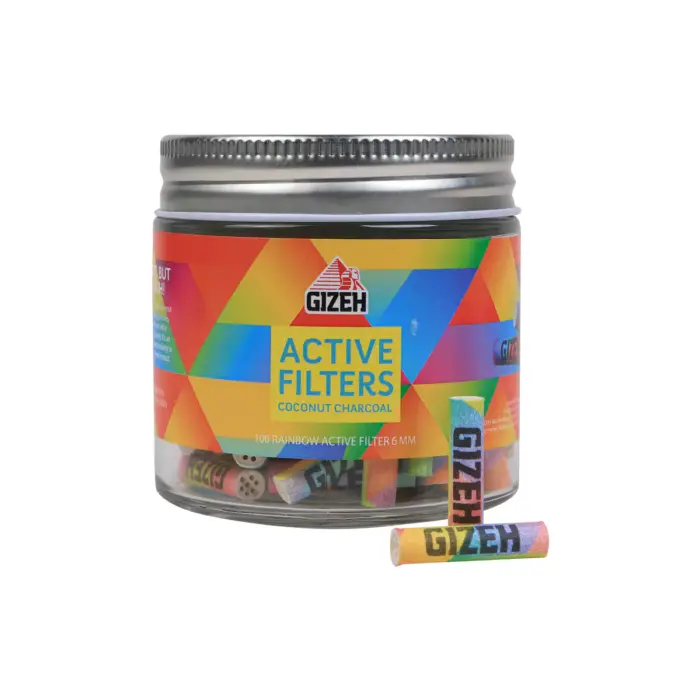 Gizeh | 6mm - Active Carbon Filter - Rainbow | 100pcs - Image 1