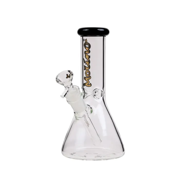 MolinoGlass | Tiny Golden Black - Beaker Glass Bong - Image 1