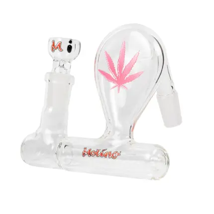 MolinoGlass | Pink Stemless Inline Pre-Cooler with Engraved Leaf