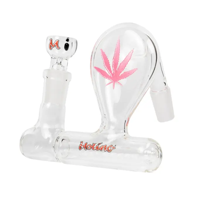 MolinoGlass | Pink Stemless Inline Pre-Cooler with Engraved Leaf - Image 1