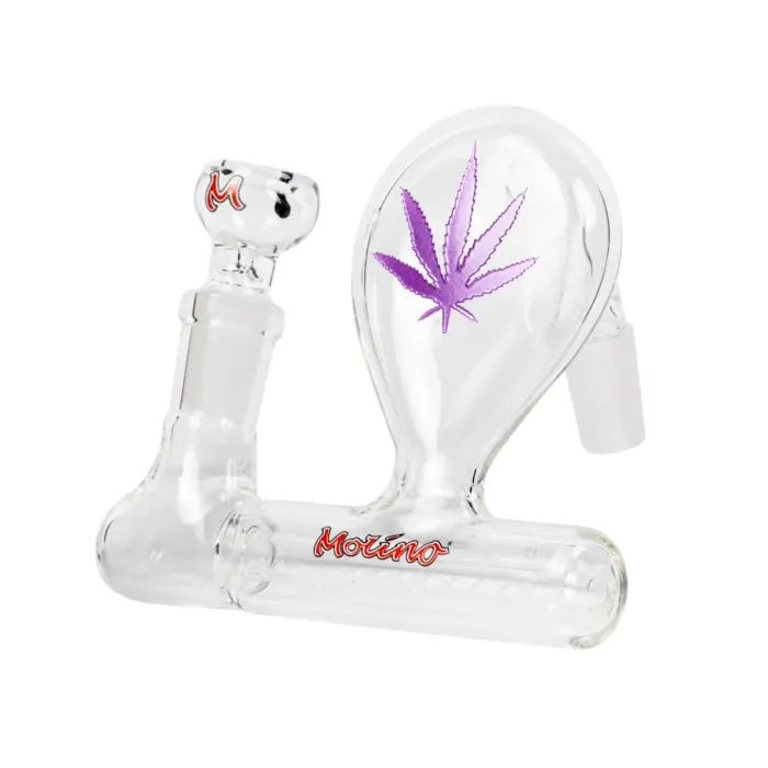 MolinoGlass | Purple Stemless Inline Pre-Cooler with Engraved Leaf - Image 1