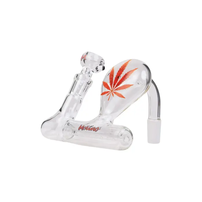MolinoGlass | Red Stemless Inline Pre-Cooler with Engraved Leaf - Image 1