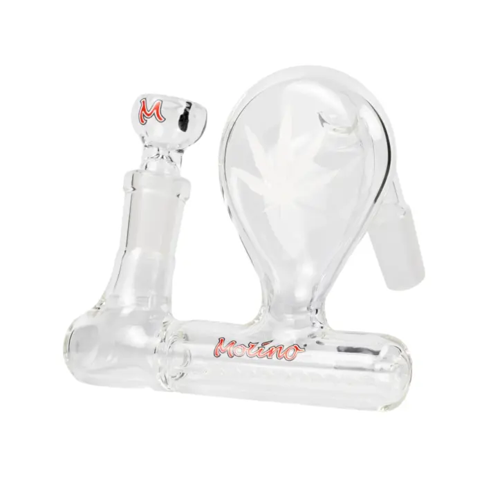MolinoGlass | White Stemless Inline Pre-Cooler with Engraved Leaf - Image 1