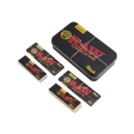 Raw Set | Black 1¼ + Black Tips + Black Tin Box